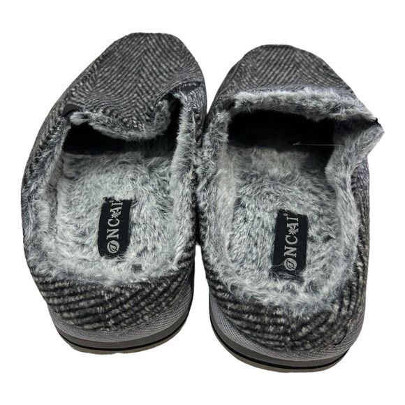 ONCAI Mens Clog Slippers with Arch Support Stripe Faux Fur Cotton-Blend... - Picture 2 of 3